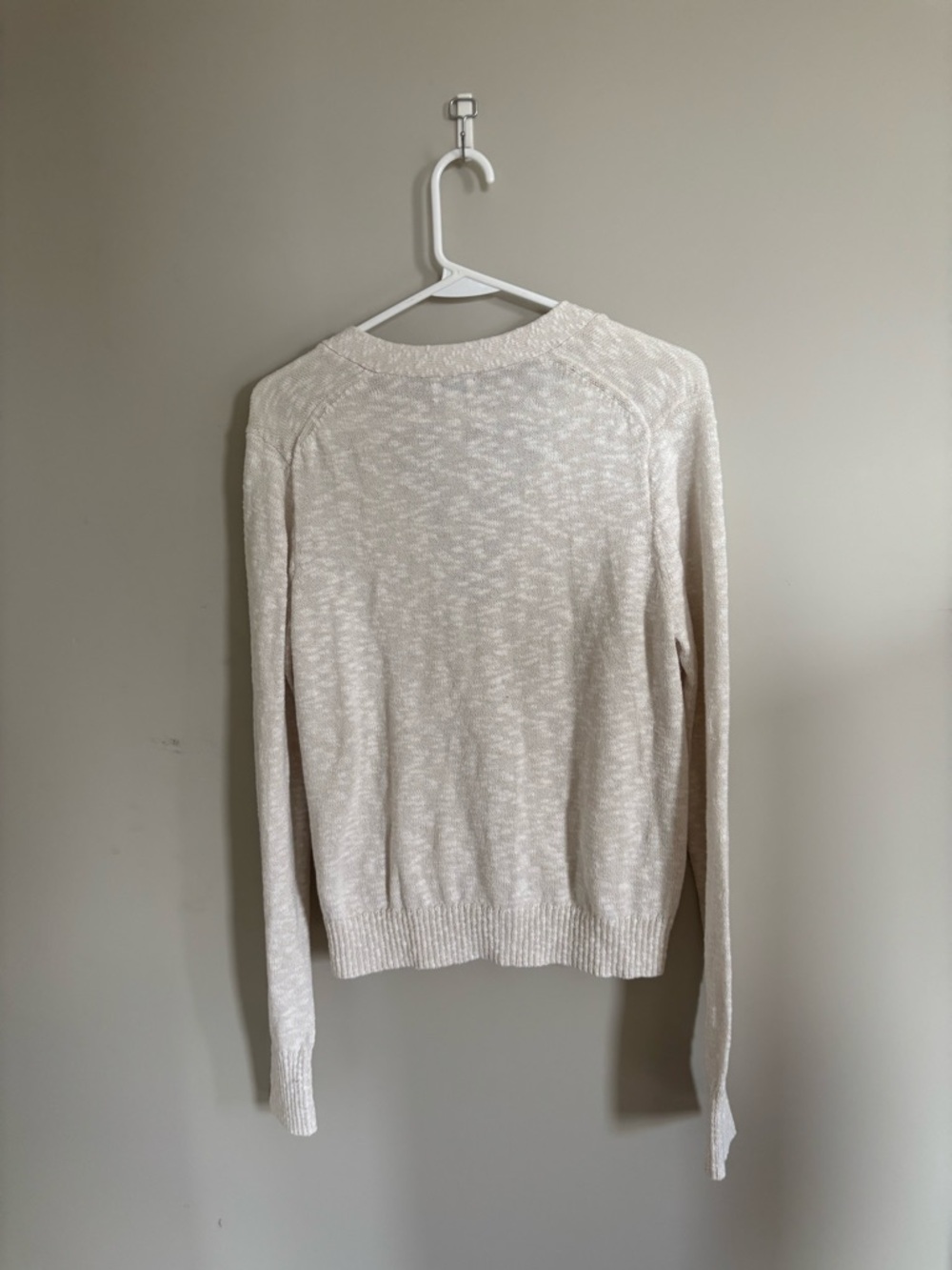 J. Crew Women's Cream Button-Down V-Neck Cardigan - Picture 2 of 2